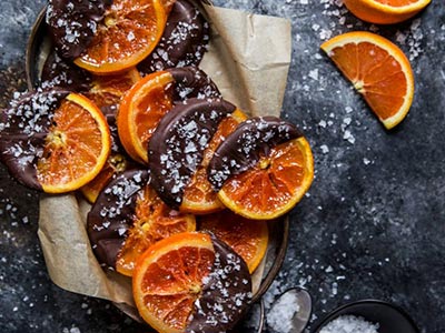 Candied Orange Slices with Dark Chocolate