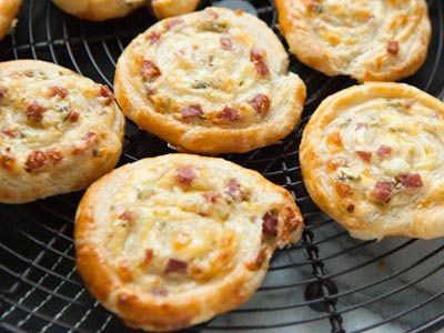 Cheddar and Smoked Summer Sausage Pinwheel Appetizer