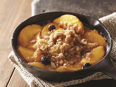 Classic Peach Crisp with Blueberries
