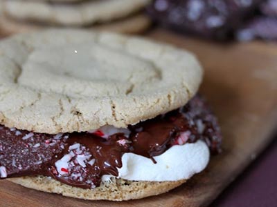 Peppermint Bark S'mookies