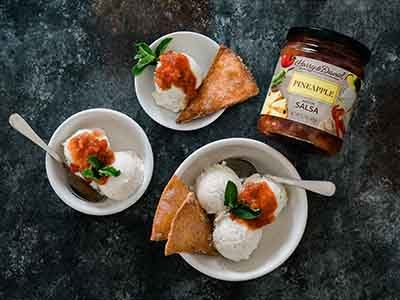 Pineapple Vanilla Ice Cream with a Spicy Kick