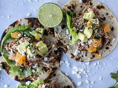 Chicken Tacos with Citrus Avocado Salsa